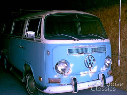 Blue/White 1972 Volkswagen Bus Deluxe