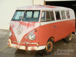 Red/White 1961 Volkswagen Bus