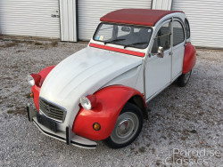 White with Red 1986 Citroen 2CV 2CV6 Special