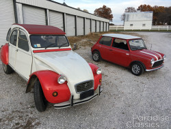 White with Red 1986 Citroen 2CV